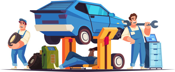 Poster - Auto Service Vector Illustration