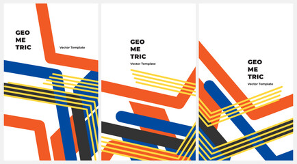 Leinwandbilder - Geometric banner. Set of vector illustrations. Clean style backgrounds