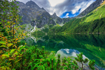 Beautiful Eye of the Sea lake in Tatra mountains, Poland