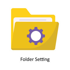 Fototapete - Folder Setting vector Flat Icon Design illustration. Symbol on White background EPS 10 File 