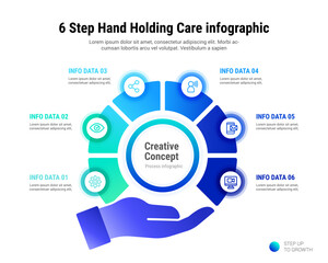 6 Step Hand Holding Care infographic