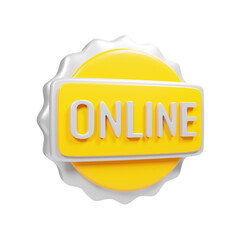 Fototapete - 3d rendering online shopping badge icon. Online shop promotion icon concept