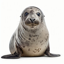 Gray Seal Isolated On White Background