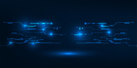 Wall Mural - Vector illustrations of futuristic digital technology and digital communications for hi-tech advertising and game artwork.
