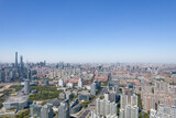 Fototapeta Nowy Jork - Bird eye view of financial district buildings, Shanghai, China