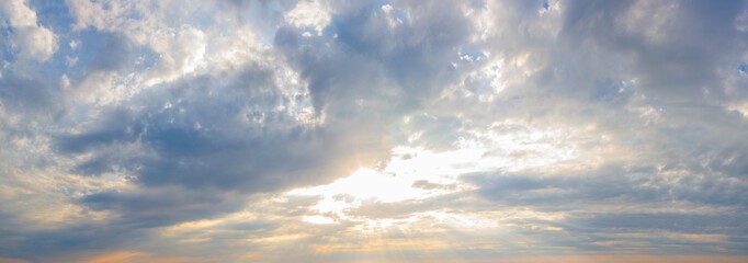 Wall Mural - panoramic sky with cloud and sunlight