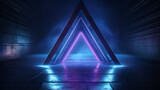 Fototapeta Perspektywa 3d - Neon Glowing Purple Blue Vibrant Sci Fi Futuristic