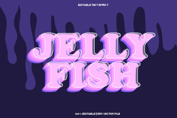 Wall Mural - jelly fish editable text effect 3d emboss neon style