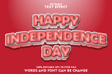 Wall Mural - independence day editable text effect emboss modern style