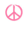 © This is Art - Peace Logo Symbol - Ölfarbe rosa