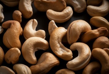 Poster - Cashew seamless background. Snack nut. Generate Ai