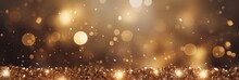 Background Of Golden Sequins And Highlights, Sparkling, For The Holiday, Christmas. With Generative AI Technology