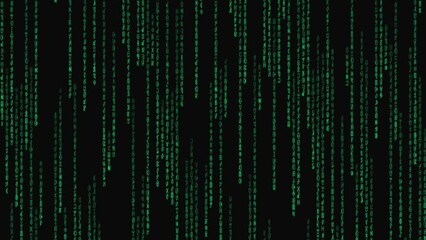 4K Matrix style code.  Digital security, data encryption or decryption. Digital binary data code flow. Alien text. Abstract Technology Background.  