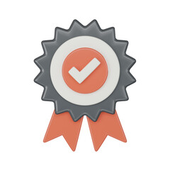 Wall Mural - quality badge icon 3d render illustration.