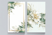 Green And Gold Floral Design: Multi-Purpose Template For Wedding Invitations, Business Cards, Thank You Notes, Flyer, Poster,Cover ...

