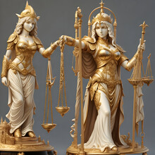 Two Statues Representing Justice