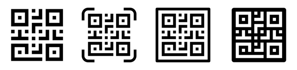 Poster - qr code set. digital scanning qr code label. scan qr code icon. template scan me qr code for smartph