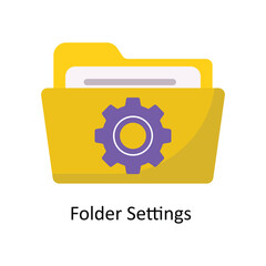 Fototapete - Folder Settings  vector Flat Icon Design illustration. Symbol on White background EPS 10 File 