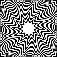 Poster - Abstract Op Art Wavy Lines Pattern with 3D Illusion Effect.