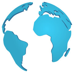 Poster - Planet globe world  earth map. Modern  concept blue continent of future.