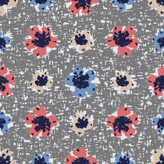 Leinwandbilder - Seamless abstract pattern with floral ornament

