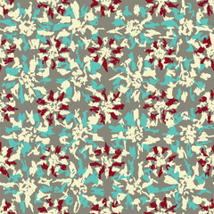 Leinwandbilder - Seamless abstract pattern with floral ornament
