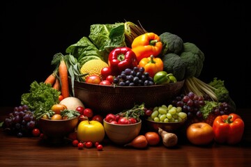 Wall Mural - assorted fruits and vegetables in one bowl