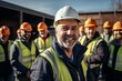 happy smiling male construction worker generative ai