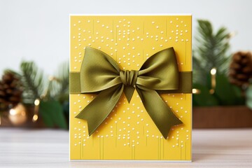 Canvas Print - card decorated with ribbon and bow