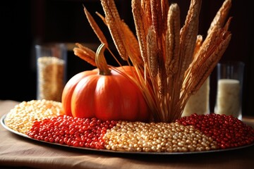 Poster - homemade glittered dried corn cob centerpiece