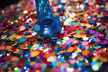 Canvas Print - closeup of colorful sequin spilled from party popper