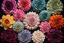 An Assortment Of Colorful Rosettes