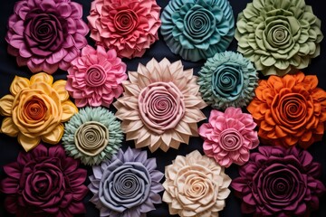 Poster - an assortment of colorful rosettes