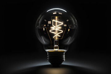 Light bulb in the dark background. Save energy. Global energy crisis in world. Blackout concept