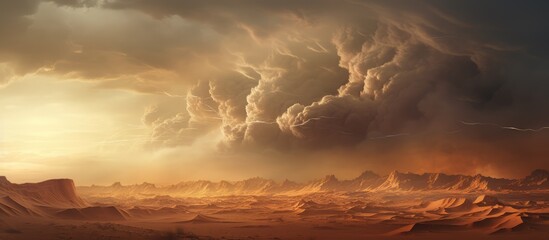 Poster - Illustrative artwork of a stunning desert sandstorm