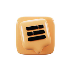 Fototapete - Mobile phone user interface icon concept. 3d rendering chat icon