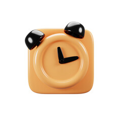 Fototapete - Mobile phone user interface icon concept. 3d rendering alarm clock icon