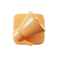 Fototapete - Mobile phone user interface icon concept. Announcement icon on 3d rendering