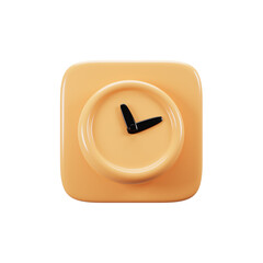 Fototapete - Mobile phone user interface icon concept. 3d rendering clock icon