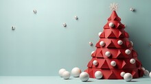 Minimalist Christmas: Elegant Postcard Background With Simplistic Tree Design In 8K Created With Generative Ai Technology
