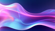 Abstract blue and purple liquid wavy shapes futuristic banner. Glowing retro waves background.
