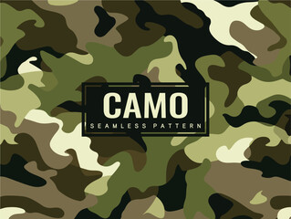 Wall Mural - Seamless Military Camouflage Texture Pattern. Jacket Pants Shirt and Shorts Fabric Print