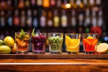 Wall Mural - a non-alcoholic drink with fruits on a bar counter