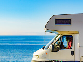 Poster - Rv caravan camping on sea shore