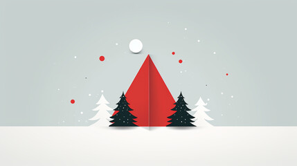 Sticker - Christmas card. abstract christmas tree. Generative Ai