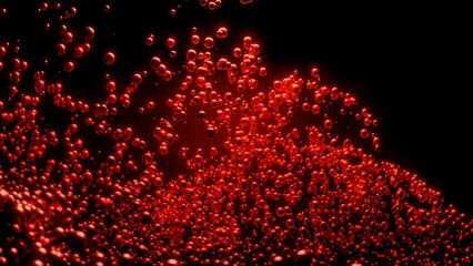 Poster - Crumbling glitter. Design. A bright glitter made in computer graphics that flies apart.