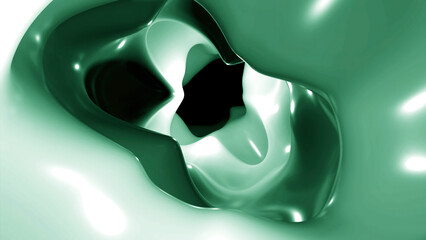 Poster - Blue and green background. Design. Bright glossy spots made in computer graphics that flicker.
