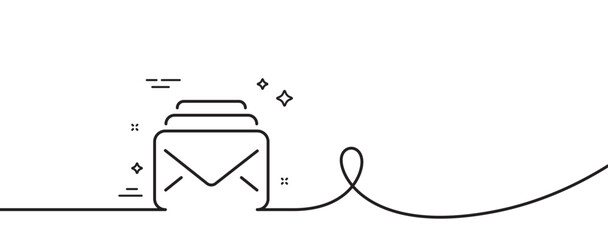 Poster - mail line icon. continuous one line with curl. new messages correspondence sign. e-mail symbol. mail