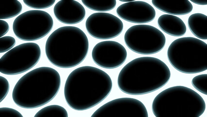 Poster - Holes on neon surface on black background. Design. Beautiful bright background with black holes on surface. Abstract neon grid with round holes