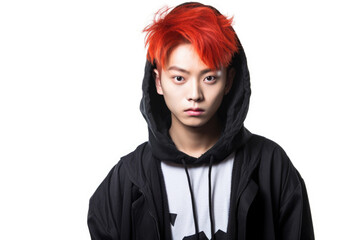 Poster - A picture of a man with red hair wearing a hoodie. Perfect for fashion, street style, or casual wear themes.